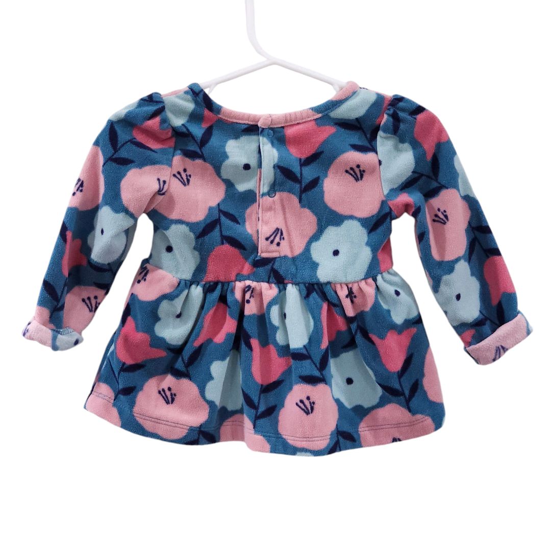 Child of Mine - Pink and Blue Fleece Tunic Top and Legging Set, 12 m