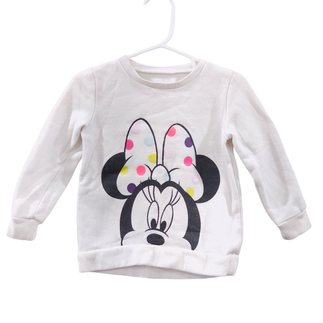 Jumping Beans - White Disney Minnie Mouse Fleece Sweatshirt, 24 m