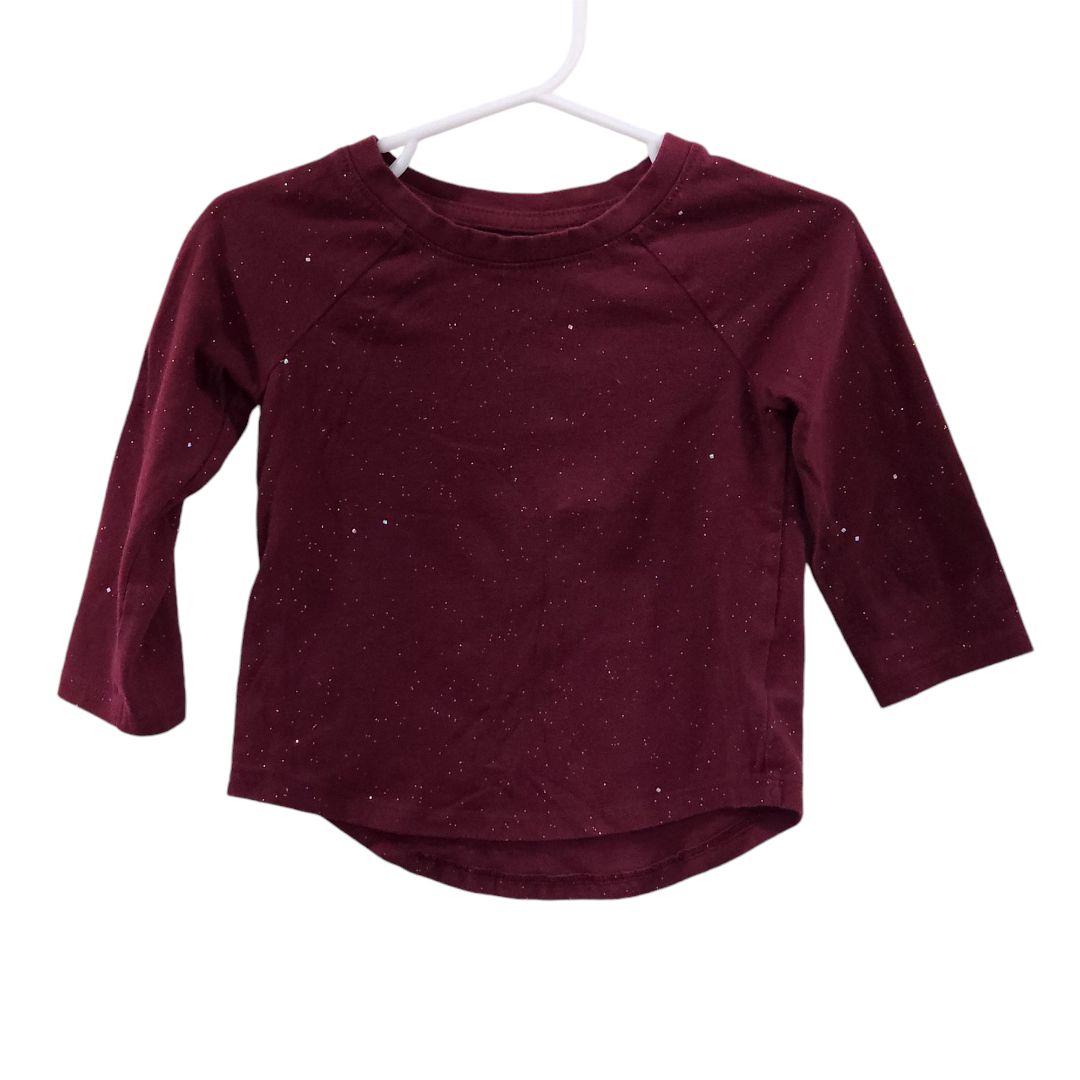 Cat & Jack - Red Sparkly Long Sleeve Shirt, 18 m