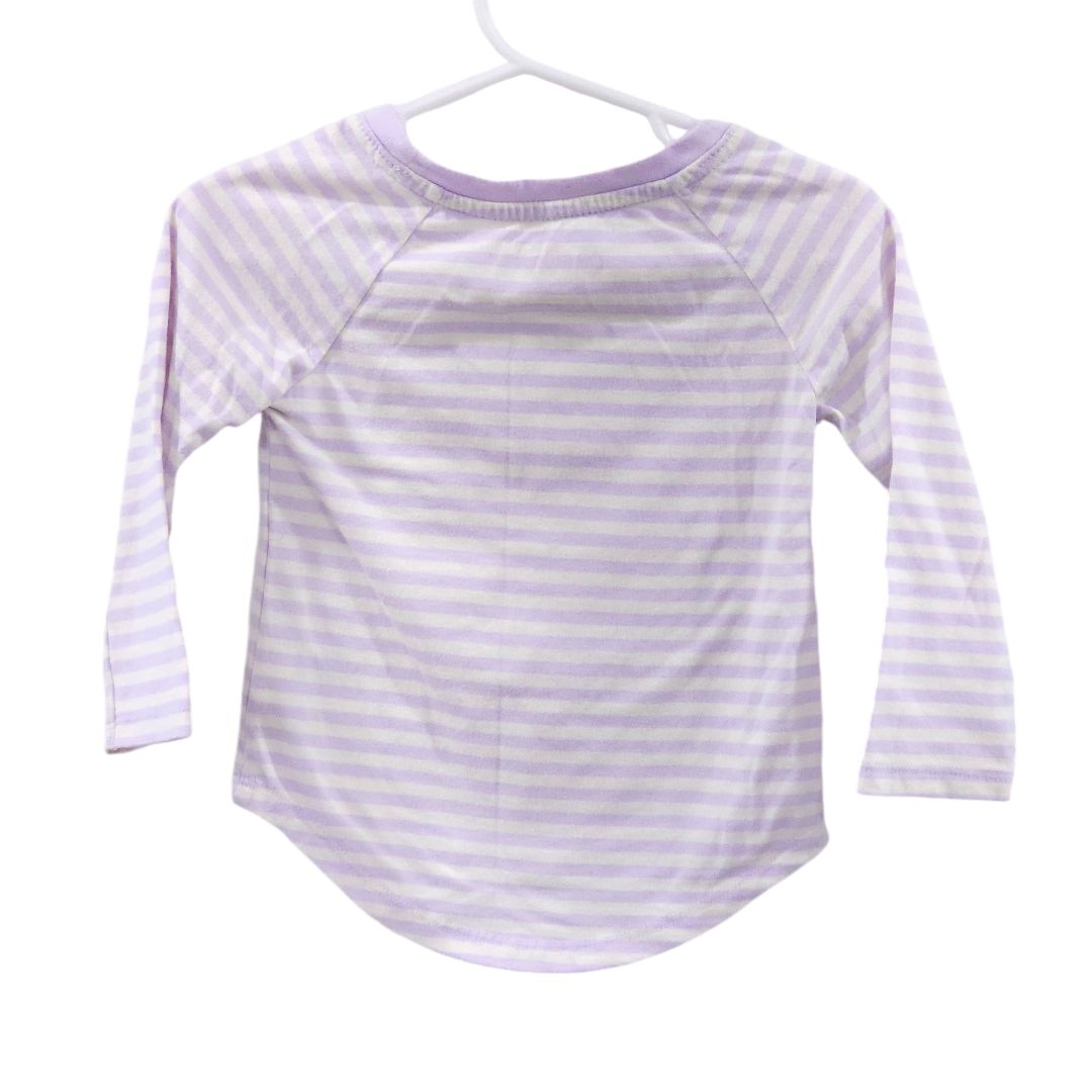 Cat & Jack - White and Purple Stripes Long Sleeve Shirt, 18 m