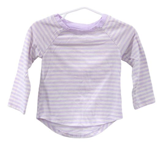 Cat & Jack - White and Purple Stripes Long Sleeve Shirt, 18 m