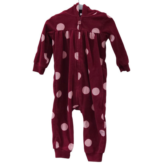 Carter's - Burgundy Polka-Dot Hooded Jumpsuit, 12 m