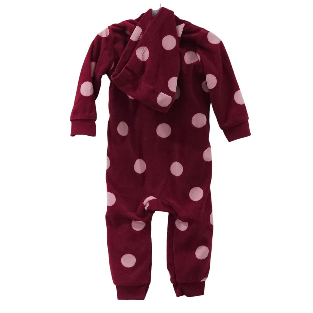 Carter's - Burgundy Polka-Dot Hooded Jumpsuit, 12 m