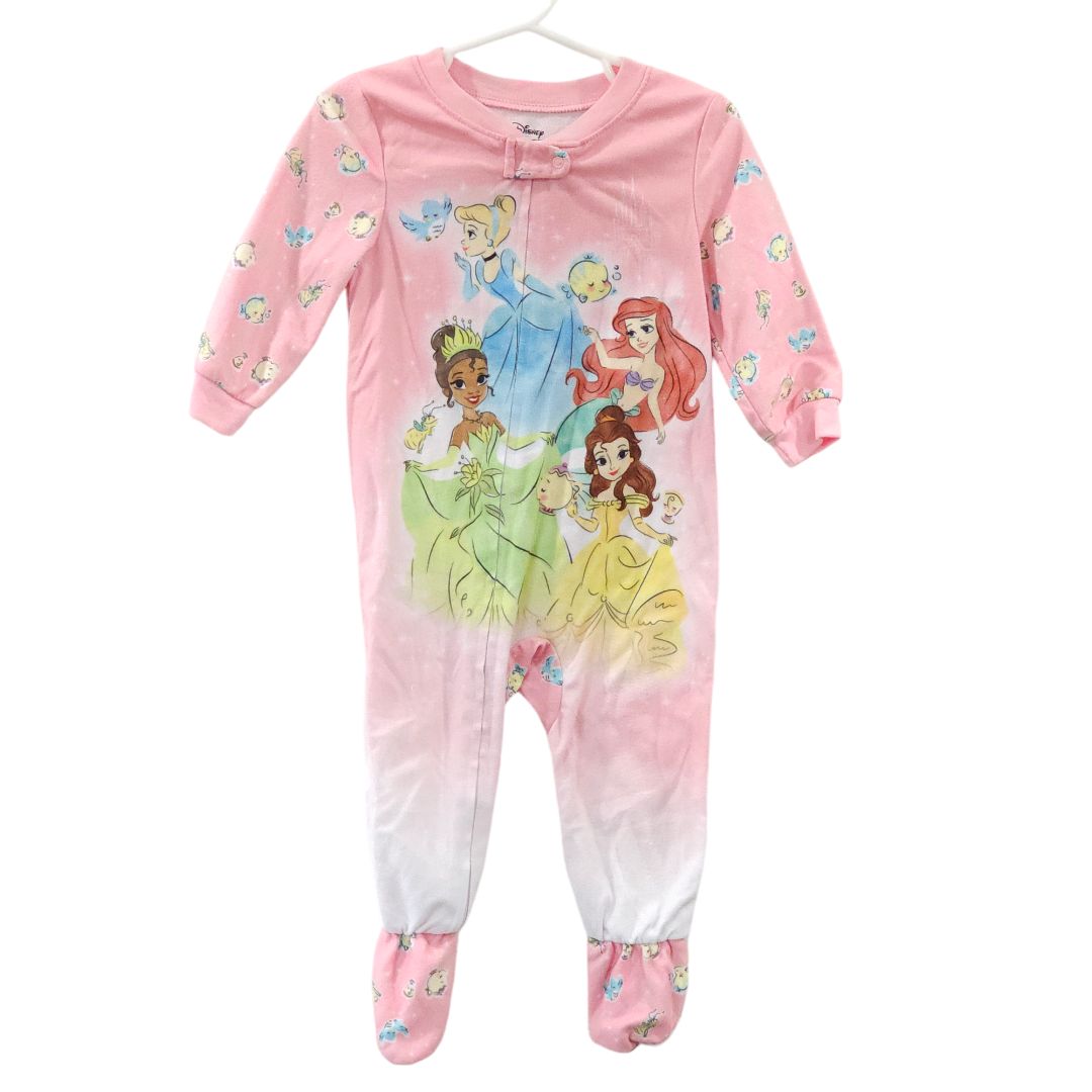 Disney - Pink Princesses Footed Pajama, 18 m