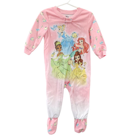 Disney - Pink Princesses Footed Pajama, 18 m