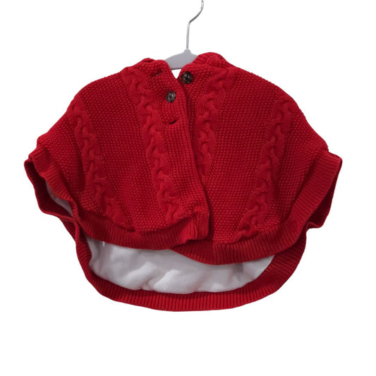 Carter's - Red Hooded Sweater Cape Shawl, 9 m