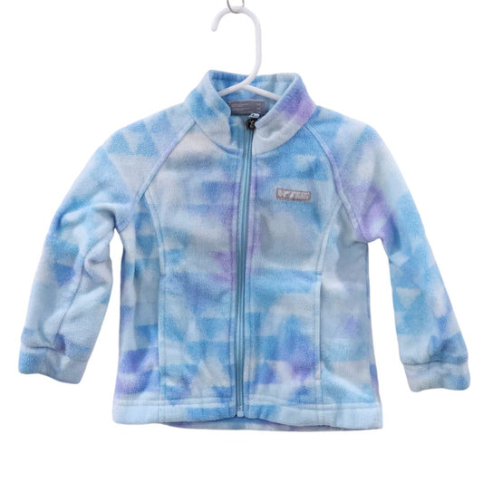 Columbia - Polar estampado Benton Springs II para niñas pequeñas, 2T, color azul