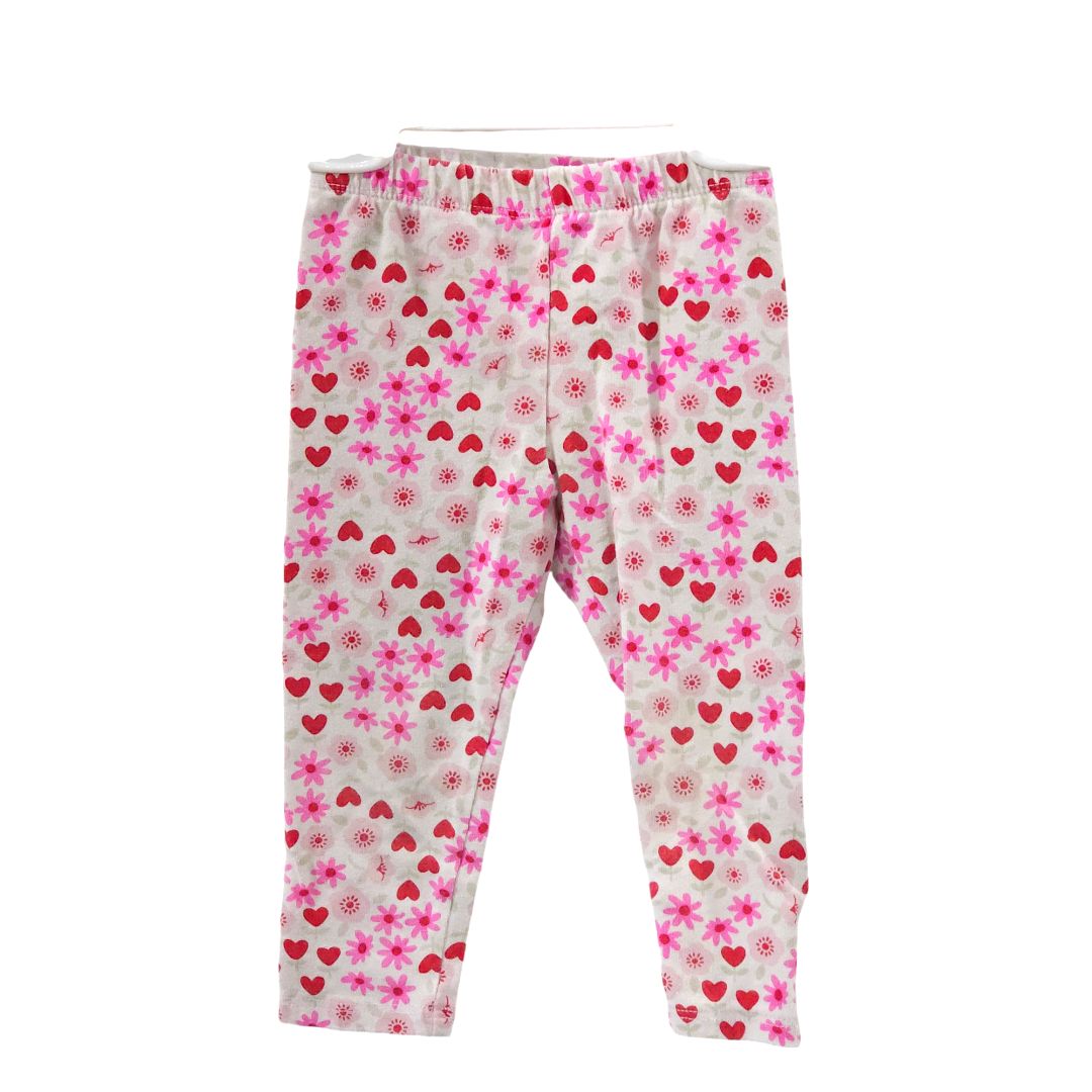 Cat & Jack - Gray Flowers and Hearts Top and Pants, 18 m