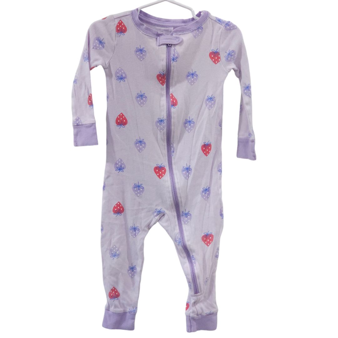 Cat & Jack - Purple Strawberries Footless Pajama, 24 m