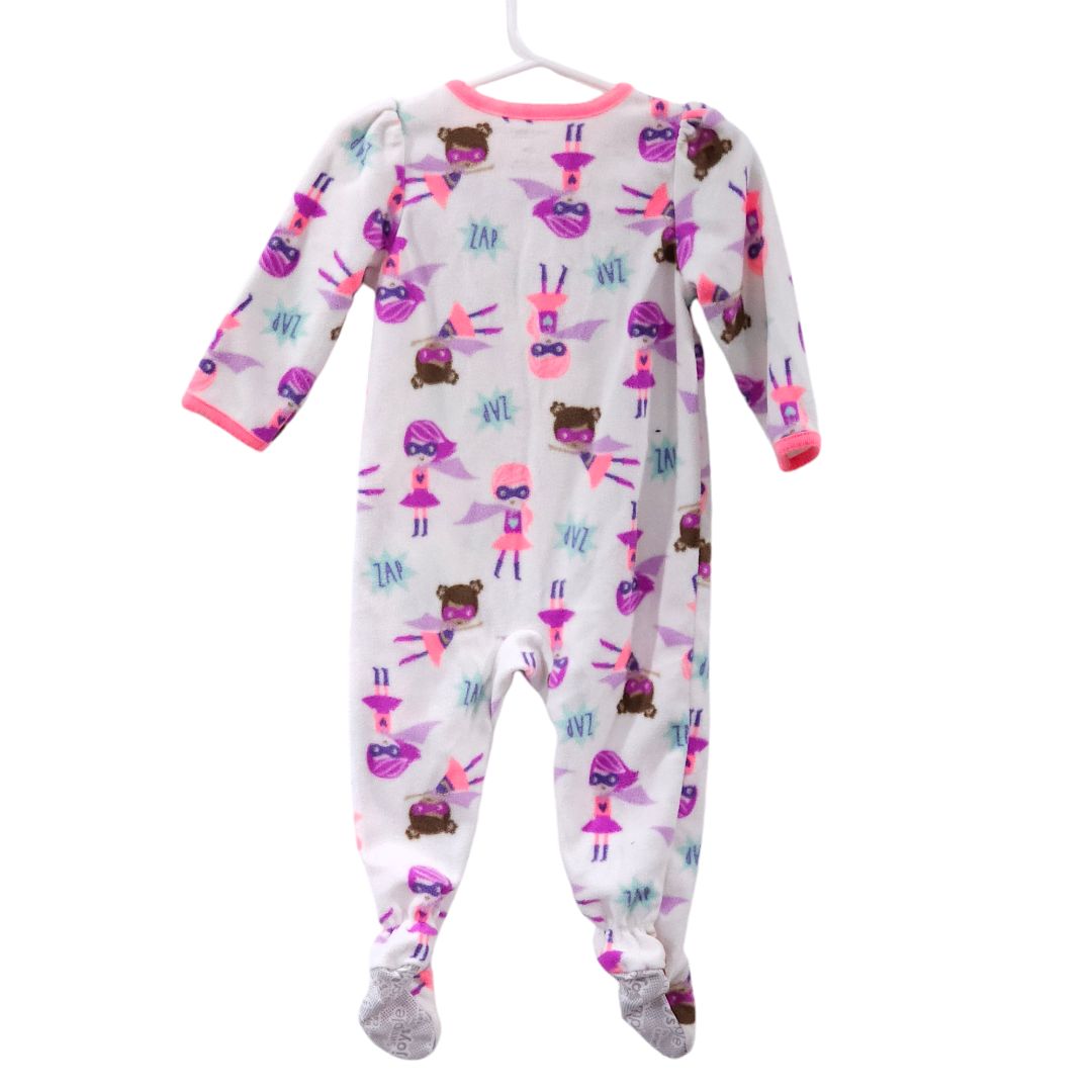 Simple Joys - Pack de 2 pijamas holgados de polar con pies en color rosa, 12 m