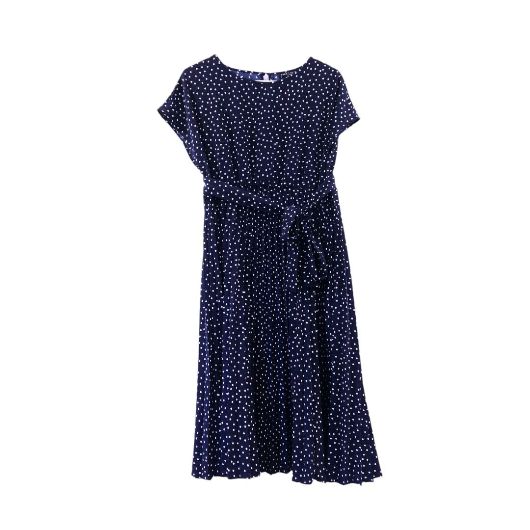 Shein - Vestido de maternidad de lunares azules con cinturón, talla grande