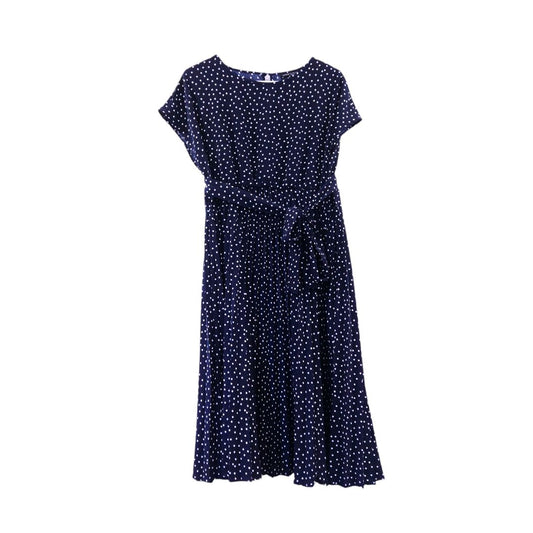 Shein - Blue Polka Dot Maternity Dress with Belt, Large