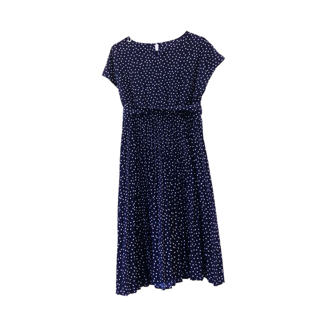 Shein - Blue Polka Dot Maternity Dress with Belt, Large