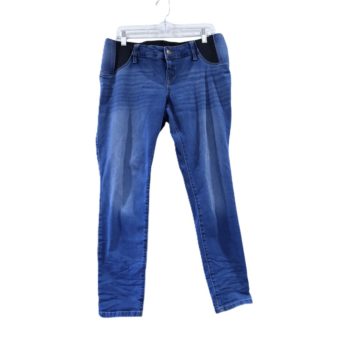 Isabel Maternity - Jeans ajustados con panel lateral y estilo jegging azul, 12