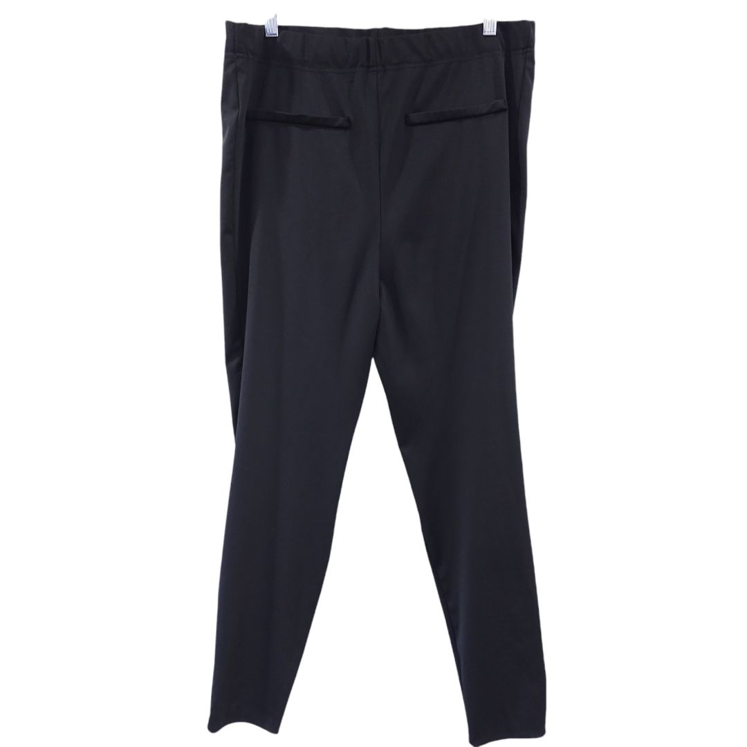 Shein - Pantalones casuales o de trabajo negros con bolsillos laterales, talla L