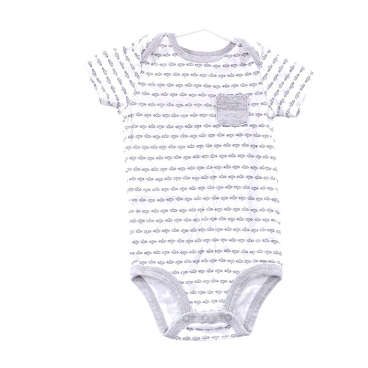 Simple Joys - White and Black Submarine Bodysuit and Pant Set, 12 m