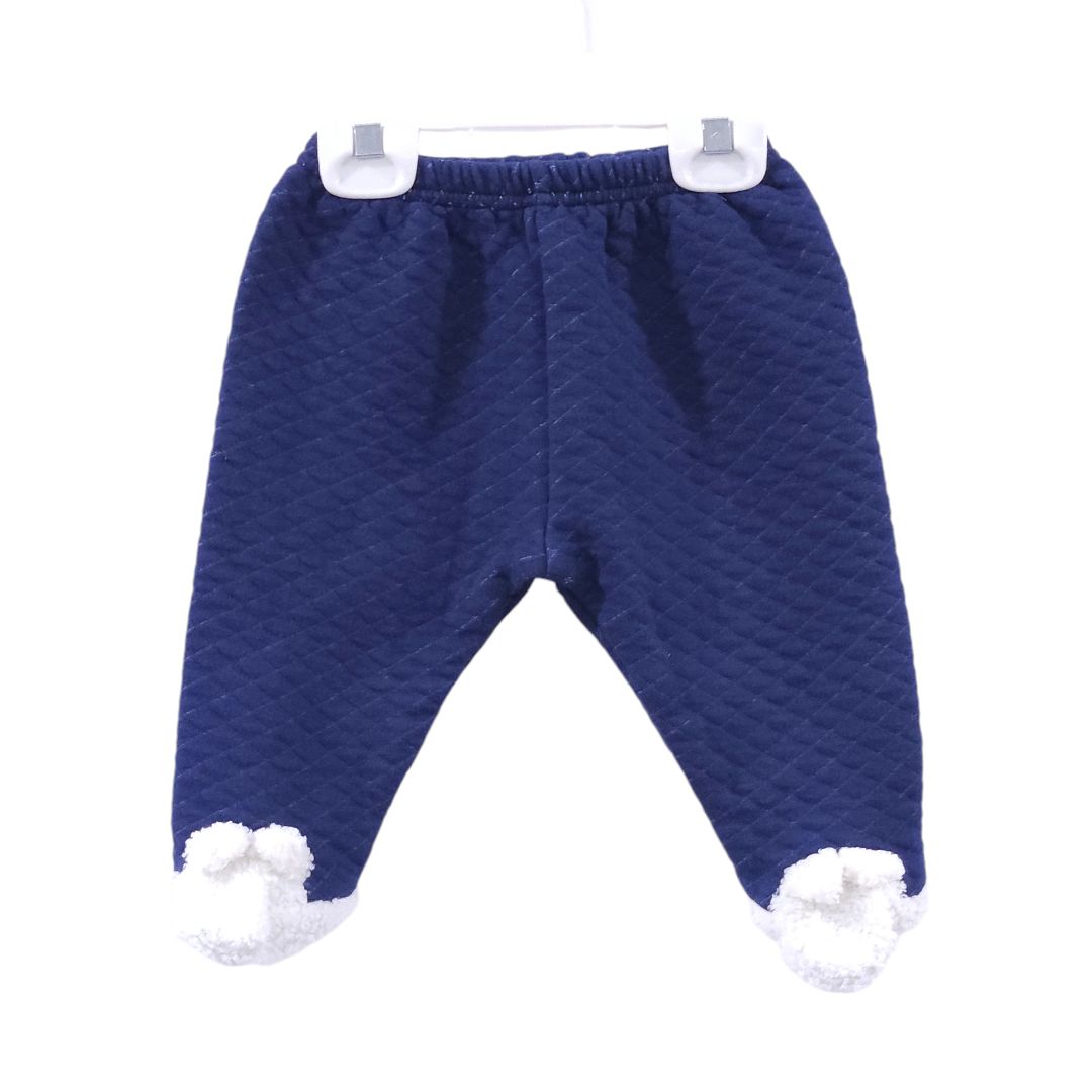 Duck Duck Goose - Blue Wolf Stripes Long Sleeve and Quilted Pants Set, 6-9 m