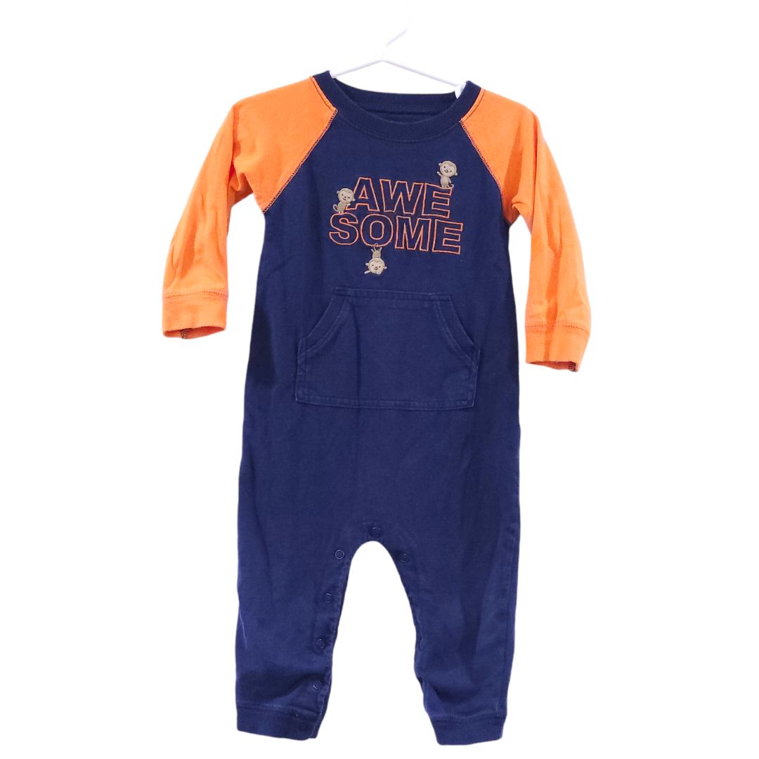 Child of Mine - Blue and Orange "Awesome" Jumpsuit, 12 m