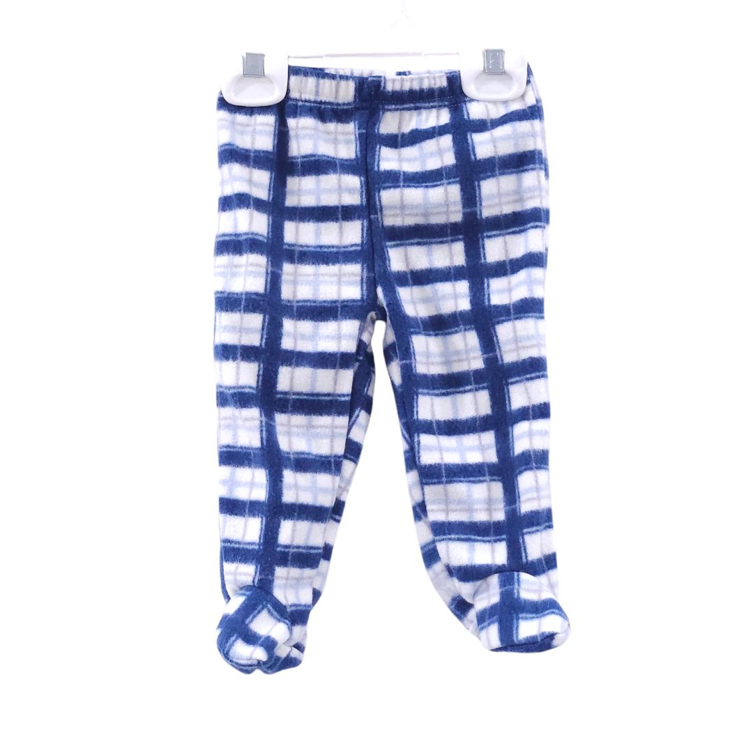 Conjunto de 3 monos y pantalones de polar con pies de color azul de Chick Pea, 6-9 meses