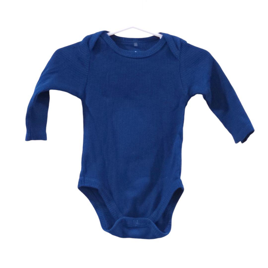 Conjunto de 3 monos y pantalones de polar con pies de color azul de Chick Pea, 6-9 meses