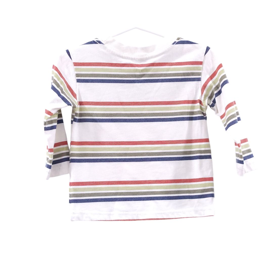 Little Me - Cream Stripes Long Sleeve Shirt, 12 m