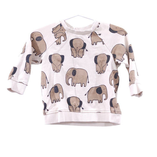 H&M - Cream Elephants Sweatshirt, 12 m