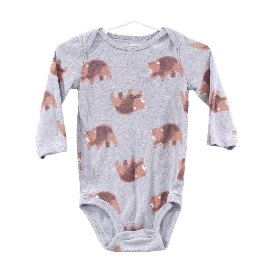 Carter's - Brown 3 pack Long Sleeve bodysuits, 12 m