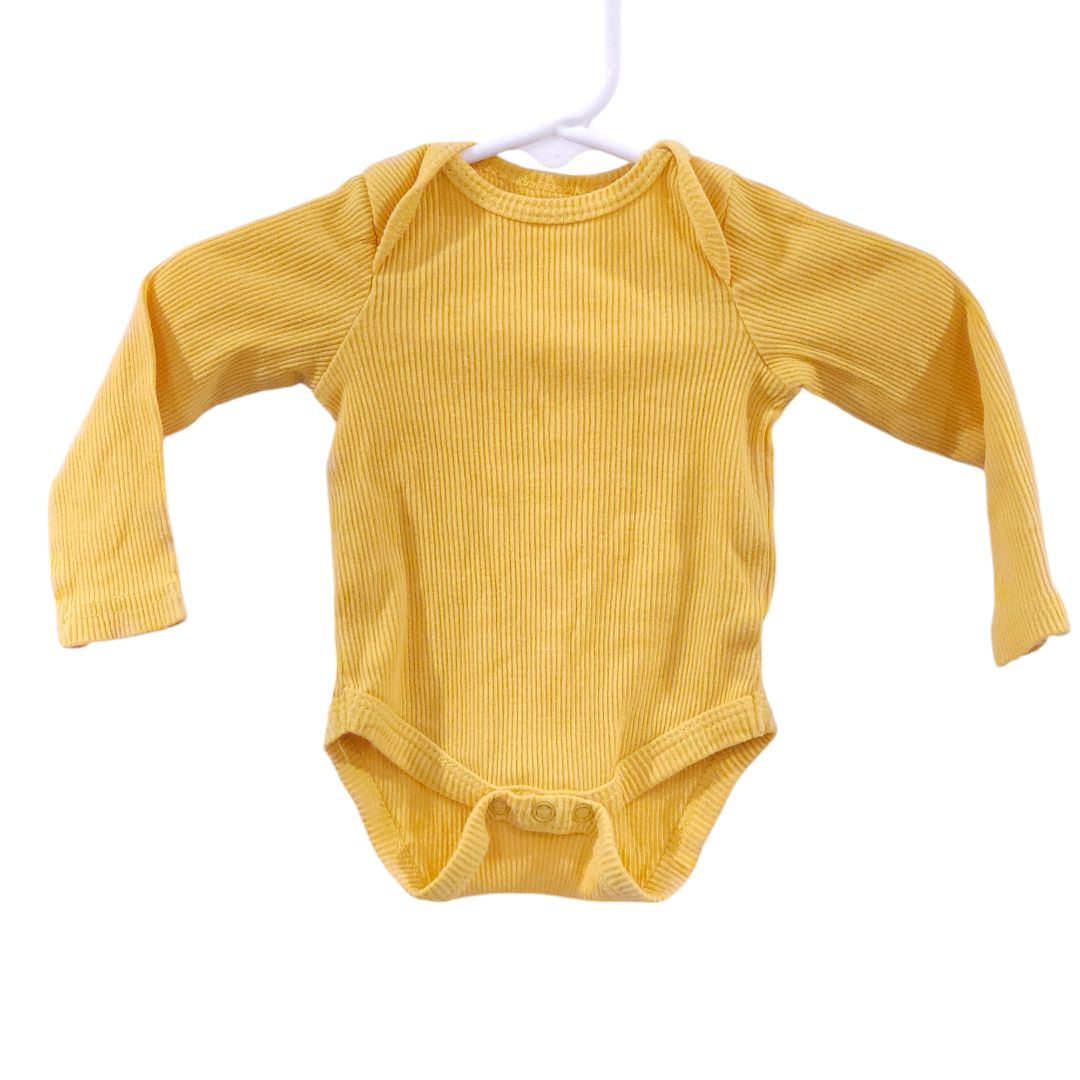 Emporio Baby - Conjunto de body de manga larga amarillo y pantalón con estampado floral, 0-3 meses