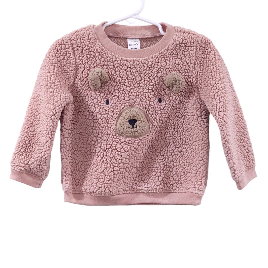 Carter's - Pink Teddy Bear Fleece Sweatshirt, 18 m