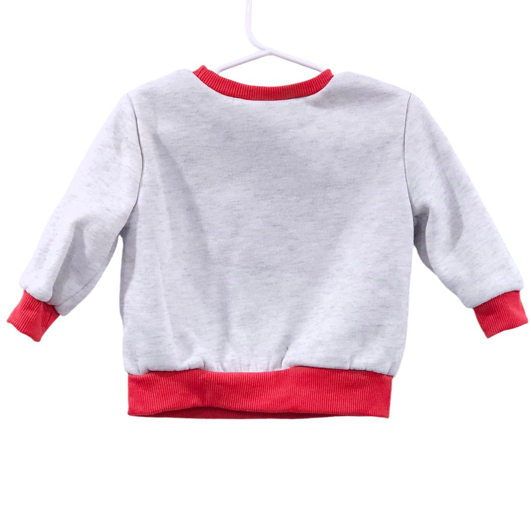 Bluey - Sudadera polar gris y roja, 18 m