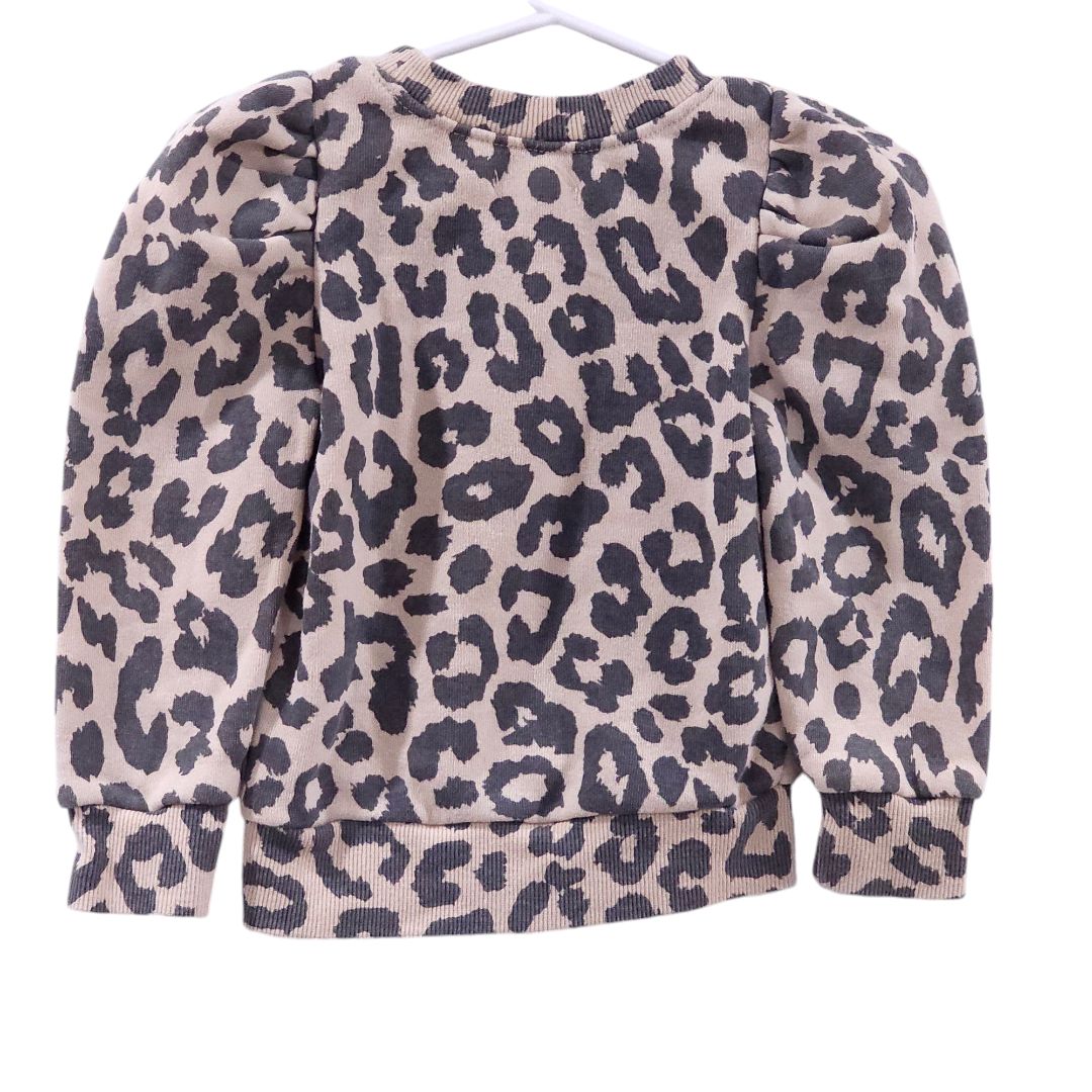 Grayson Mini - Sudadera de manga larga con estampado de leopardo marrón, 18 m