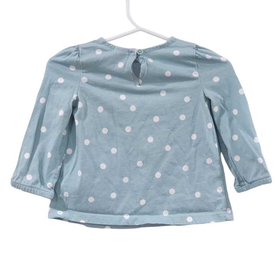 Blusa túnica de manga larga con lunares azules OshKosh B'gosh, 12 m