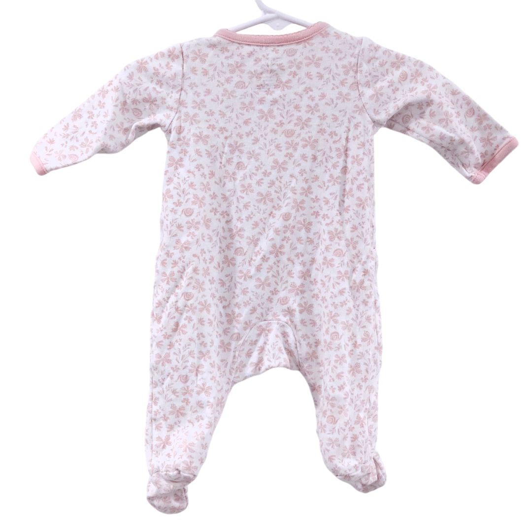 Carter's - Pink Floral "Little Sister" Footed Pajama, 0-3 m