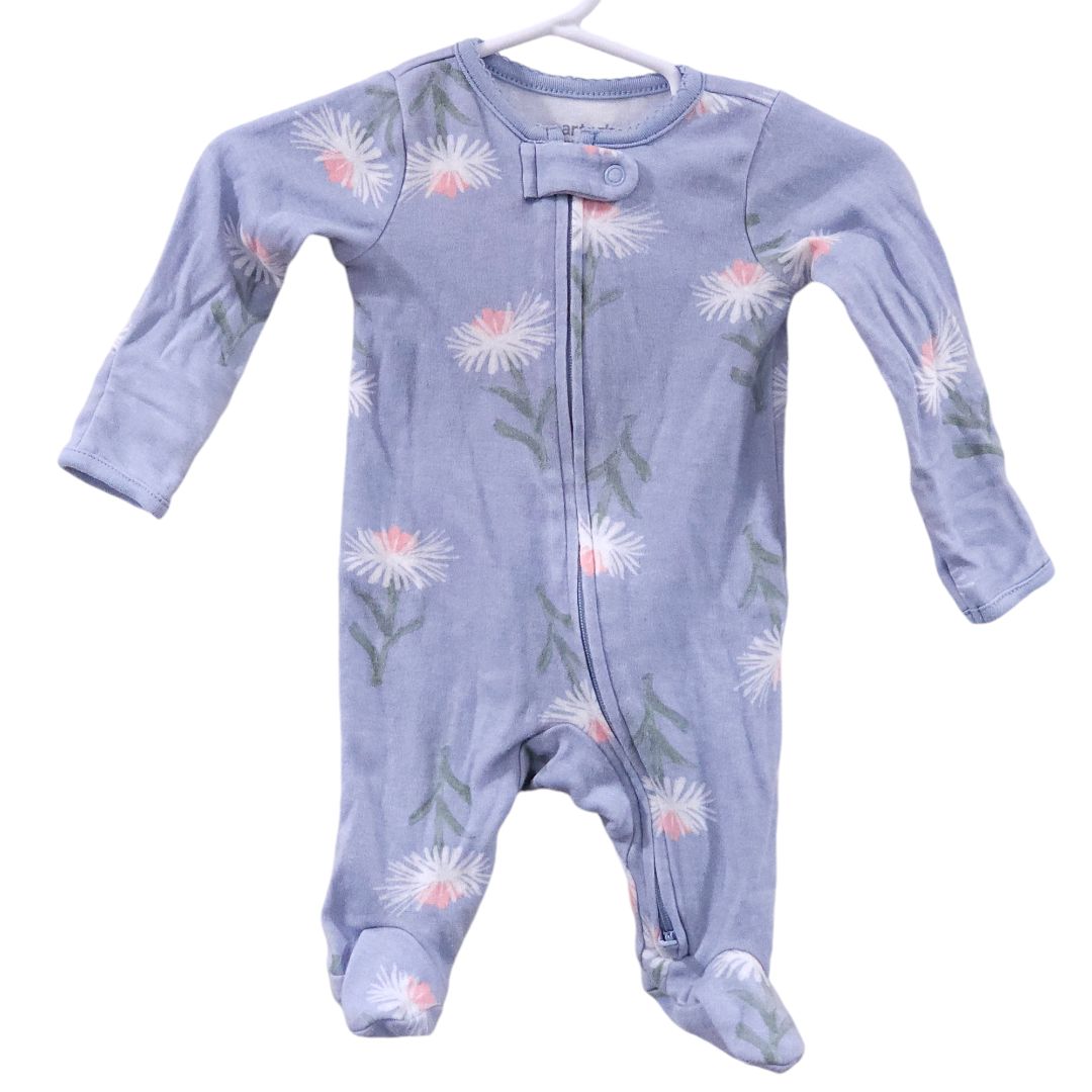 Carter's - Blue Floral Footed Pajama, Newborn