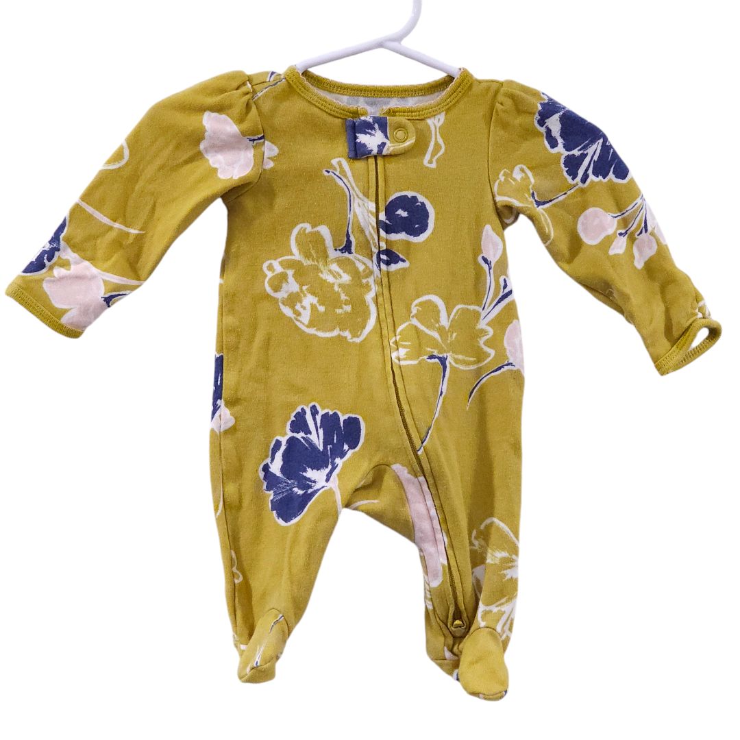 Carter's - Yellow Floral Footed Pajama, Newborn