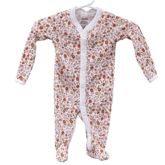 Carter's - White Floral Waffle Knit Pajama, Newborn