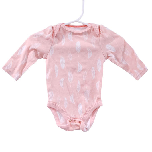 Cloud Island - Pink 2 Pack Rainbows and Feathers Long Sleeve Bodysuit, 0-3 m