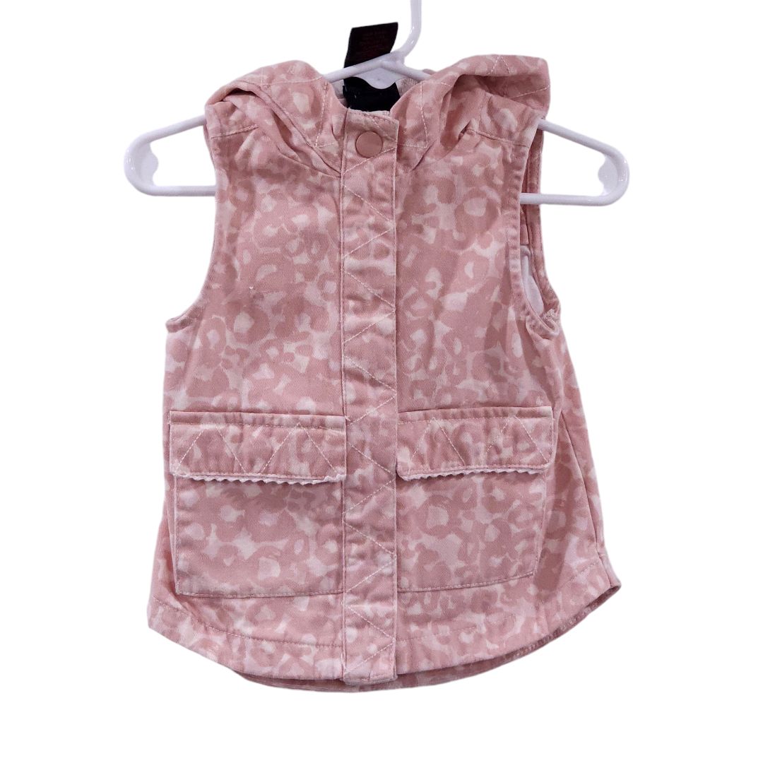 Cynthia Rowley - Pink Hooded Leopard Print Vest, 12 m