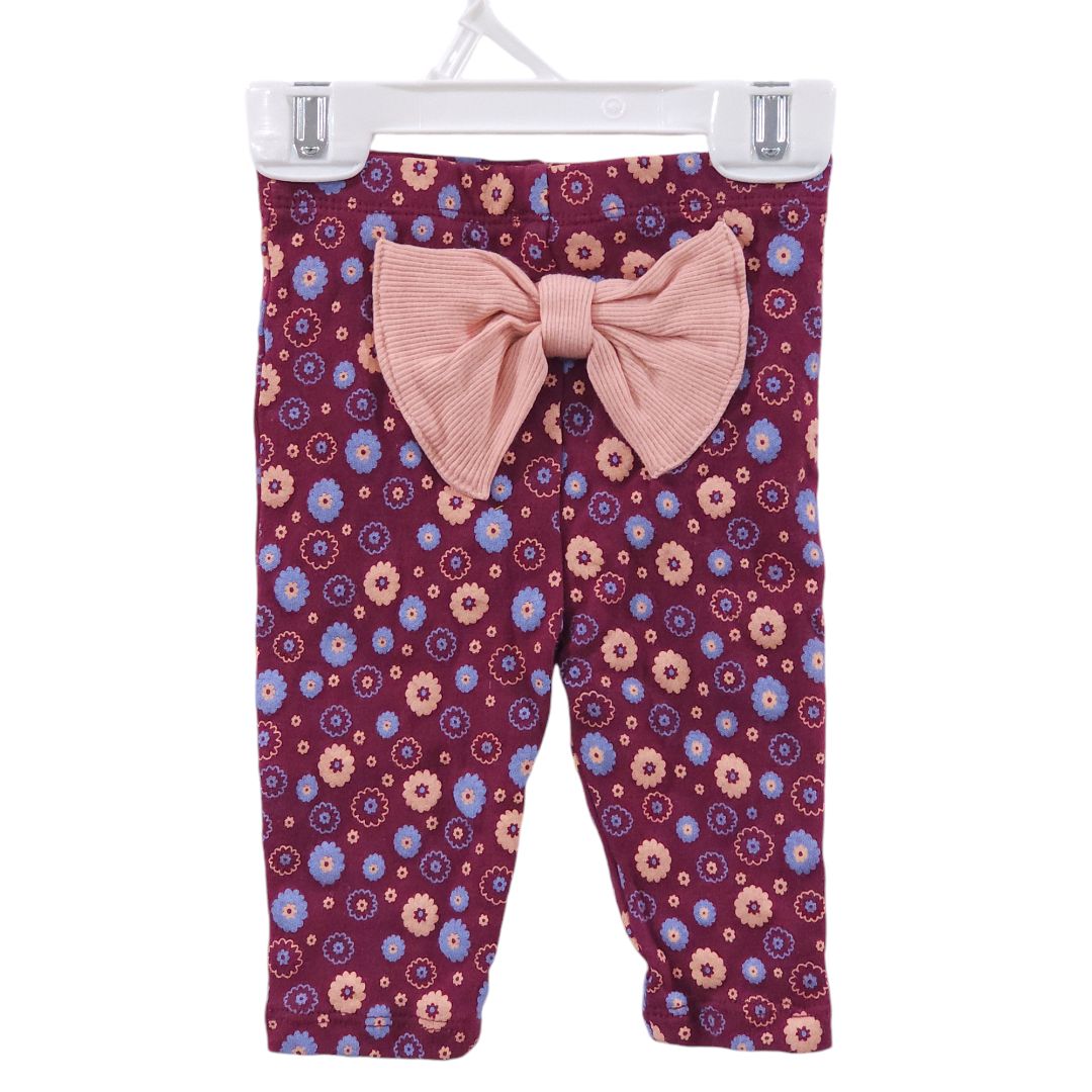 Little Me - Conjunto de pantalón y body de pana de manga larga con flores amarillas y rojas, 6 m