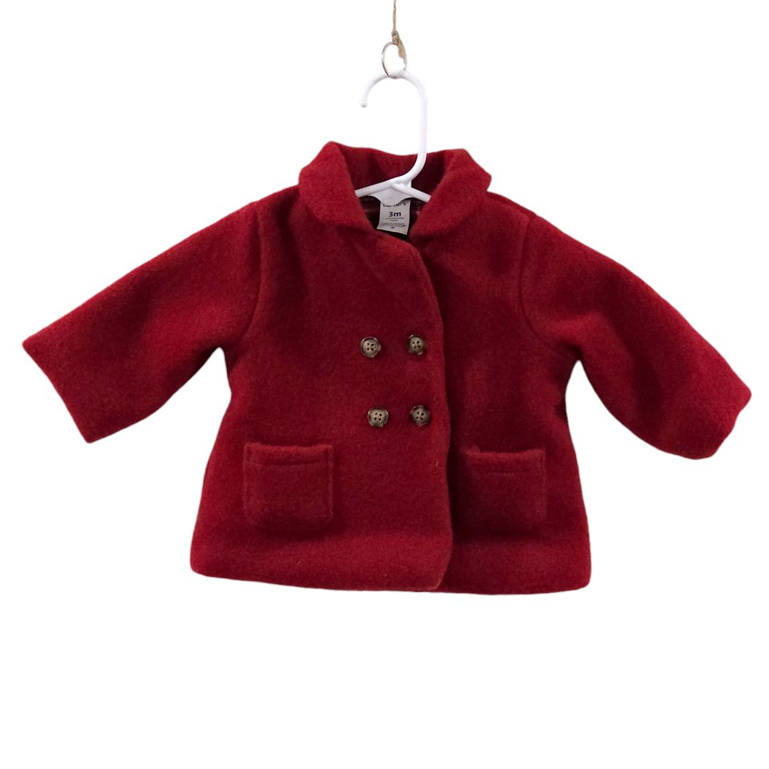 Carter's - Red Fleece-Lined Peacoat, 3 m