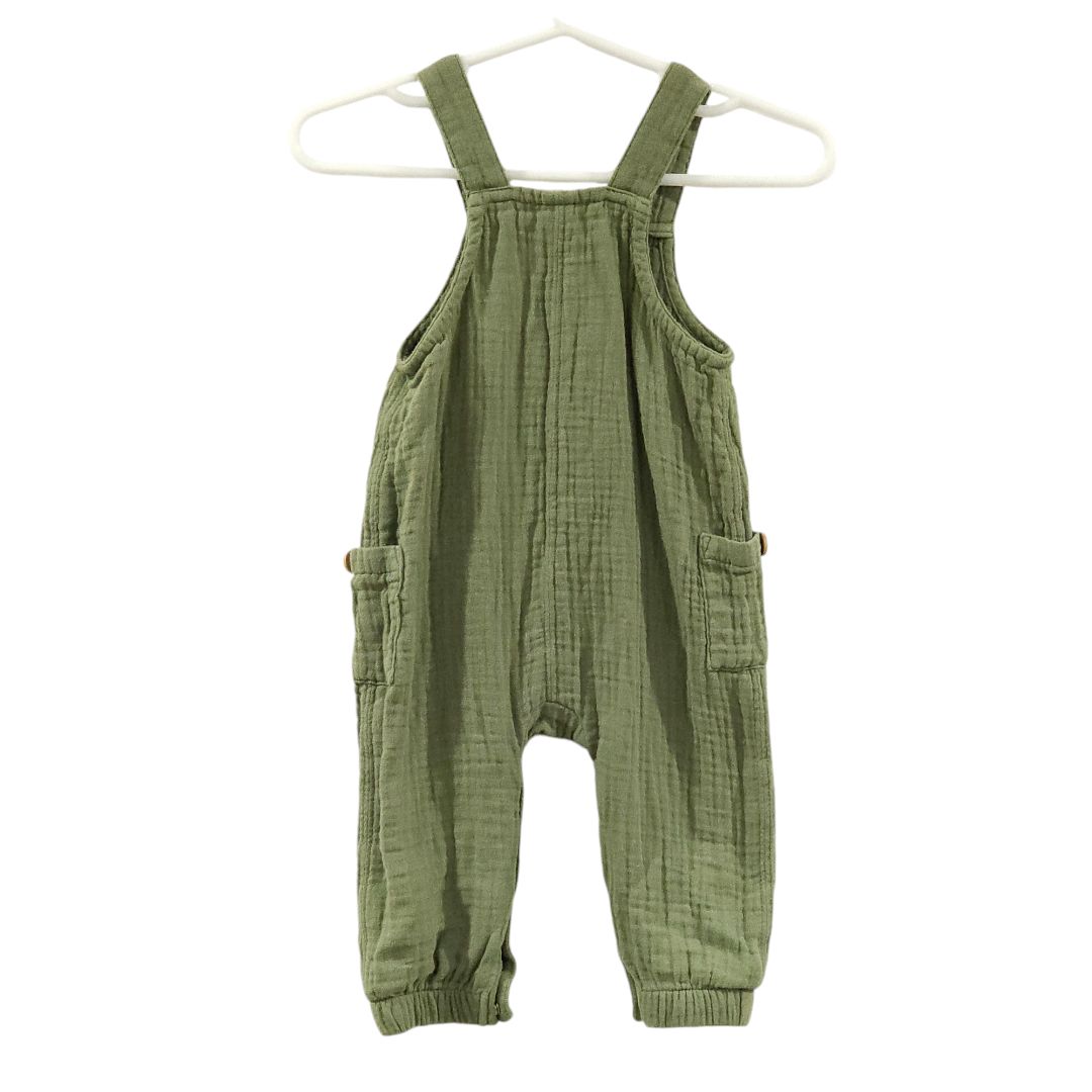 Cat & Jack - Green Gauze Overalls, 3-6 m