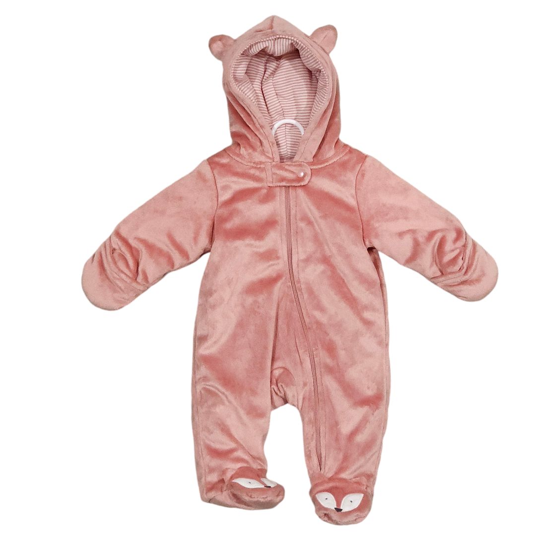 Carter's - Pink Fox Footed with Hoodie Bunting, 3 m