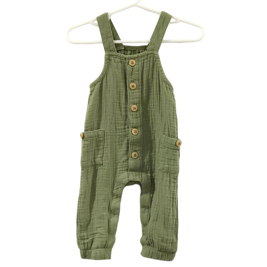 Cat & Jack - Green Gauze Overalls, 3-6 m