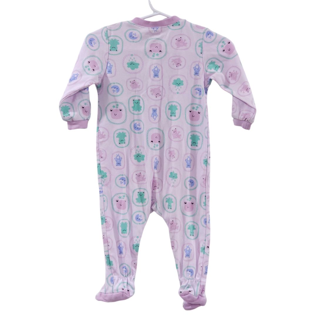 Pekkle - Purple Frogs Snap Footed Pajama, 9 m