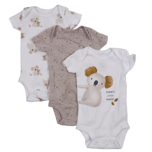 Child of Mine - White 3 Pack Koala Bodysuits, Preemie