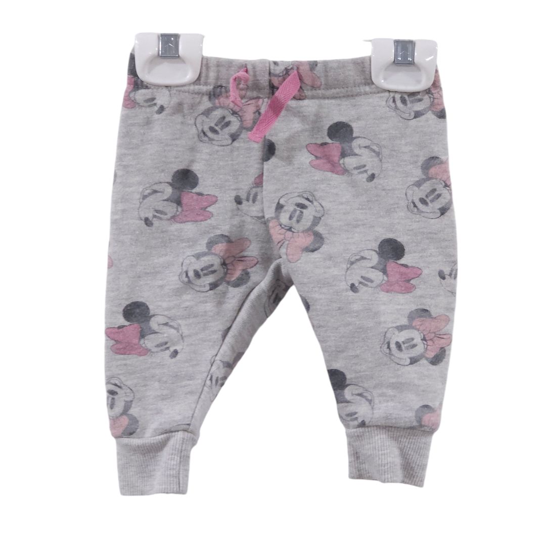 Disney Baby - Conjunto de body de manga larga y pantalón de Minnie Mouse gris, 3 m