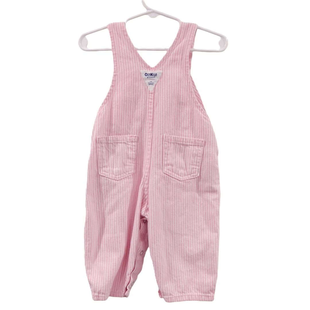 OshKosh B'gosh - Pink Striped Overalls, 6-9 m