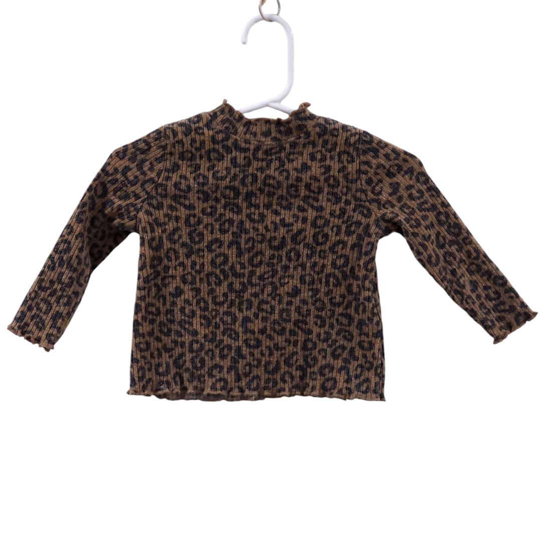 Old Navy - Conjunto de camisa y pantalón de manga larga con estampado de leopardo marrón, 3-6 meses