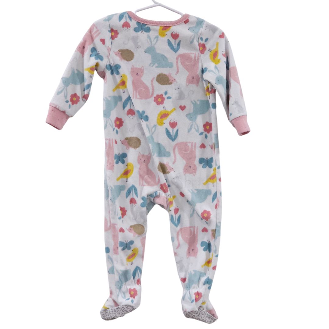 Carter's - White Animals Fleece Footed Pajama, 18 m