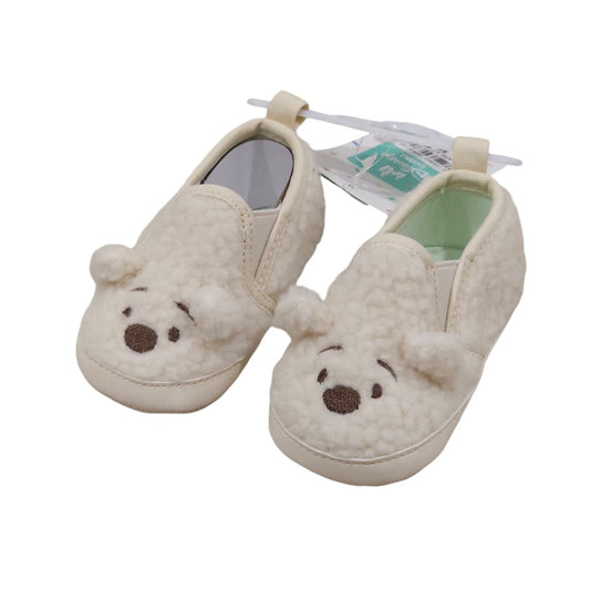 Disney - Yellow Winnie the Pooh Fuzzy Baby Shoes, 6-9 m